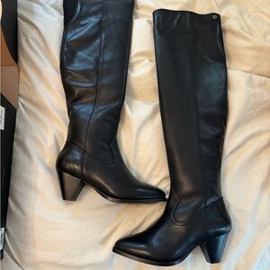 Frye Black Over the Knee Leather Boots